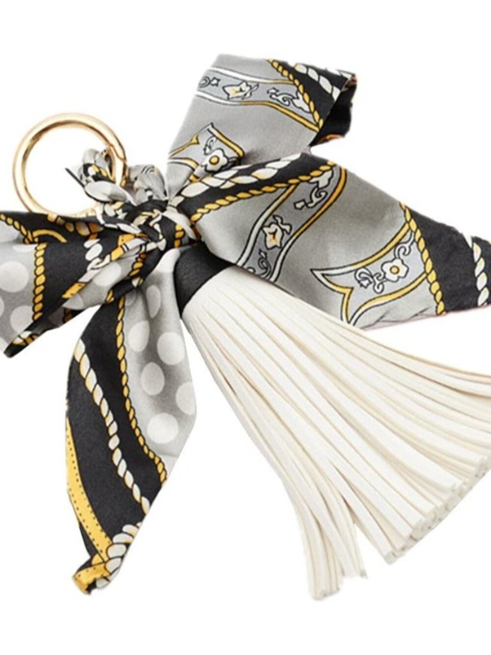 Silk Ribbon Bow Tassel Bag Pendant Charm Keyring Keychain for Women Purse Handba